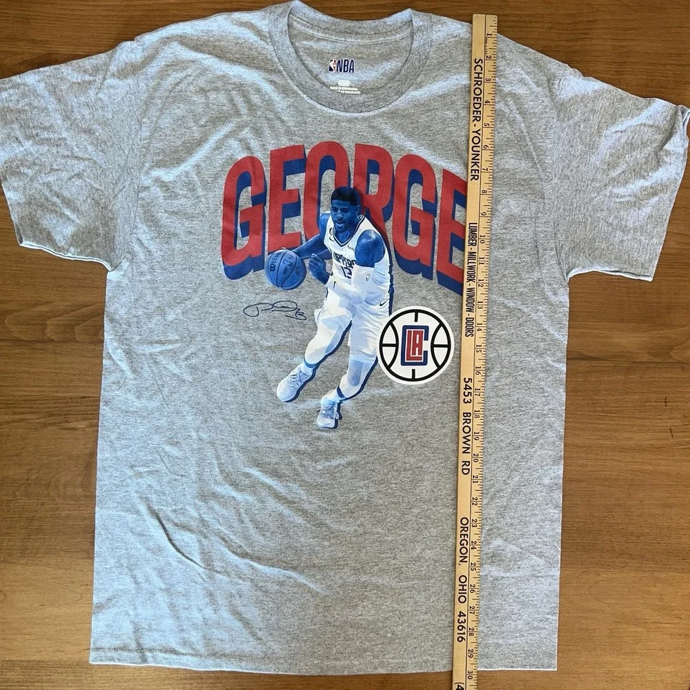 NWOT Paul George Los Angeles Clippers  Men's Large Short Sleeve T Shirt Gray - Picture 2 of 6